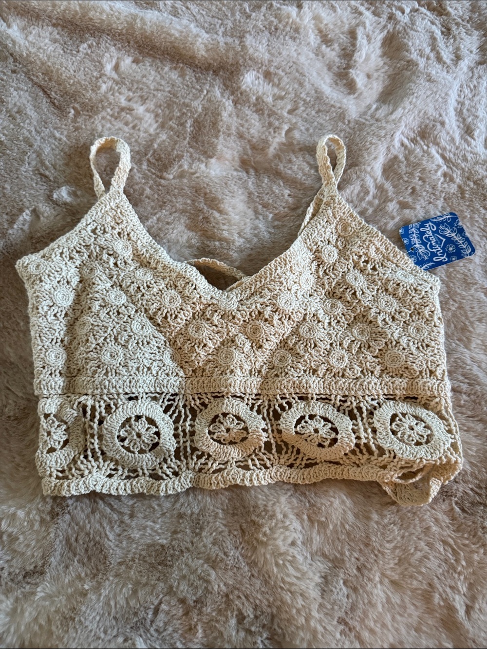 Free People Crochet Lace Camisole - Cream